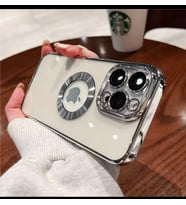 İphone 12 Pro Kamera Korumalı ( Kamerası Lensli) Lazer Kılıf (Gümüş)