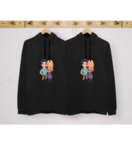 BK Gift Kişiye Özel Sevgililer Karikatürlü İkili Siyah Sweatshirt Seti, Sevgililer Hediye, Çift Hediyesi, Yıl Dönümü Hediyesi, Kişiye Özel Sweatshirt-1 (Model 10)