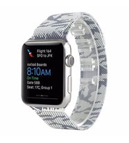 Ally Apple Watch 7-8 45mm 6-5-4 44mm Kayış Kordon Metal Milano Loop Kamuflaj 3-2-1 42mm (Beyaz)