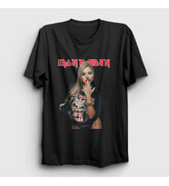 Presmono Unisex Beyaz Finger Metal Müzik Iron Maiden T-Shirt 497333tt (Siyah)