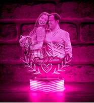 En Güzel Sevgililer Günü Hediyesi, Sevgiliye Hediye, KİŞİYE ÖZEL Fotoğraflı Lamba (Pembe)