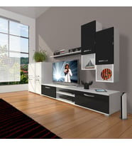 Decoraktiv Eko 6DA Mdf Dvd Tv Ünitesi Tv Sehpası (Siyah - Beyaz)
