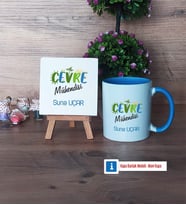 Çevre Mühendisi Dekoratif Taş, Kupa Bardak Kırmızı Hediye (Model 3)