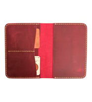 Minimalim Leather Craft El Yapımı Hakiki Deri Pasaport Cüzdan Kılıfı Seyahat Cüzdanı (Fuşya)