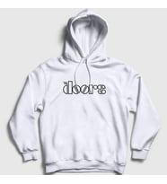Presmono Unisex Gri Logo The Doors Kapüşonlu Sweatshirt 116423tt (Beyaz)