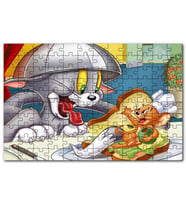 Cakapuzzle Tom ve Jerry Kovalayan Oyunlar Ev Puzzle Yapboz MDF (Ahşap) (500 Parça)