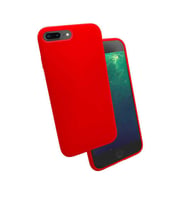 iPhone 7 Plus / 8 Plus Kılıf Kadife İç Yüzey Wireless Destekli Silk Silikon (Kırmızı)