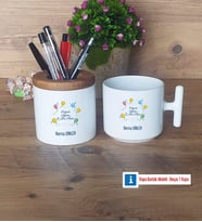 Doğum Günü Hediyesi Kalemlik, Kupa Bardak T Kişiye Özel Hediye (Model 1)
