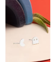 Pacman ve Hayalet Gümüş Küpe (Gümüş)