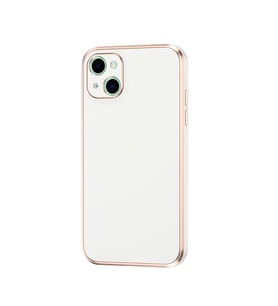 Apple iPhone 14 Plus Kılıf Zore Bark Kenarları Altın Renk Kılıf (Lila)