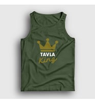 Presmono Unisex Beyaz Backgammon King Tavla Kralı Oyun V2 Atlet 416593tt (Haki)