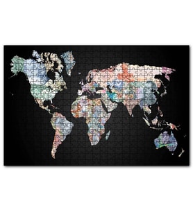 Cakapuzzle Dünya Hatitası Ve Para Birimleri Görseli  Puzzle Yapboz MDF (Ahşap) (500 Parça)
