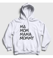 Presmono Unisex Beyaz Ma Mom Mama Mommy Family Guy Kapüşonlu Sweatshirt 300593tt (Beyaz)