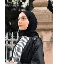 Fin Scarf Penye Şal 60 x 190 Cm (Siyah)