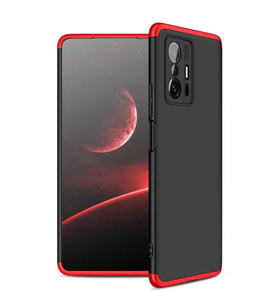 Xiaomi Mi 11T 5G Kılıf Zore Ays Full Koruma Kılıf (Siyah-Kırmızı)