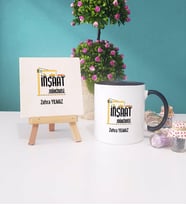 İnşaat Mühendisi Kupa Bardak Lacivert Dekoratif Taş Baskı (Model 5)