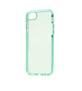 iPhone 7 Kılıf Şeffaf Renkli Tırtıklı Tasarım  Ekran Koruyuculu Silikon (Yeşil)