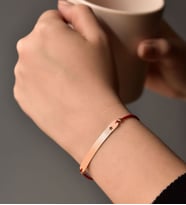 Papatya Silver 925 Ayar Gümüş Yıldız Figürlü Plaka Kadın Bileklik (Rose)