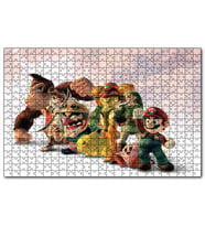 Cakapuzzle Bilgisayar Atari Oyun Karakterleri Bulutlu Arkaplan  Puzzle Yapboz MDF (Ahşap) (255 Parça)