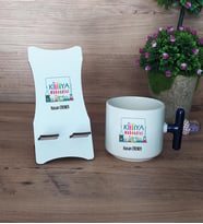 Kimya Mühendisi Hediye Sepeti Kupa Bardak T Kulplu ve Ahşap Telefon Standı Mühendisler Günü Hediyesi (Model 2)