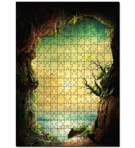 Cakapuzzle Dağ Mağarasından Deniz Manzarası Puzzle Yapboz MDF (Ahşap) (1000 Parça)
