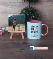 Anneler Günü Hediyesi Fotoğraflı Dekoratif Taş, Kupa Bardak Beyaz Hediye (Model 6)