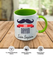 Dayı Temalı Kişiye Özel İsim ve Fotoğraf Baskılı Kupa Bardak No:001 (Yeşil)