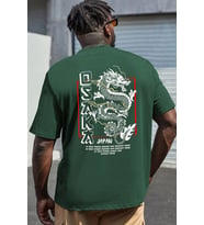 Unisex Osaka  Baskılı T-shirt (Yeşil)
