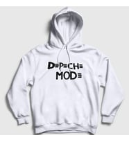 Presmono Unisex Gri Logo Depeche Mode Kapüşonlu Sweatshirt 140777tt (Beyaz)