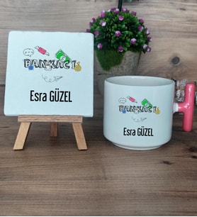 Bankacı Hediye Seti Kupa Bardak T Kulplu ve Dekoratif Taş Bankacıya Hediye Bankacılar Günü Hediyesi (Model 4)