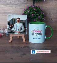 İspanyolca Öğretmeni Fotoğraflı Dekoratif Taş, Kupa Bardak Beyaz Hediye (Model 14)