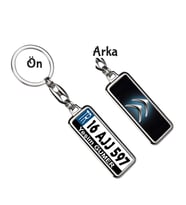 Kişiye Özel Plaka Metal Anahtarlık   Citroen Logo (Gümüş)