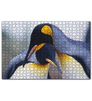 Cakapuzzle Kral Penguen Çifti  Puzzle Yapboz MDF (Ahşap) (1000 Parça)