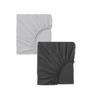 2 Adet 70 x 140 x 20 cm Anne Yanı Lastikli Penye Kumaş Bebek Çarşafı (Açık Gri)