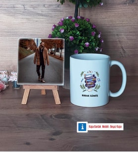 Öğretmenler Günü Hediyesi Fotoğraflı Dekoratif Taş, Kupa Bardak Beyaz Hediye (Model 1)