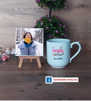 Matematik Öğretmeni Fotoğraflı Dekoratif Taş, Kupa Bardak Beyaz Hediye (Model 5)