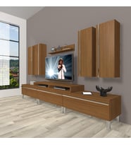 Decoraktiv Ekoflex 8d Mdf Krom Ayaklı Tv Ünitesi Tv Sehpası (Ceviz)