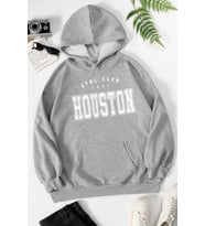 Unisex Houston Baskılı Sweatshirt (Gri)