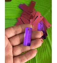 3X1 CM 50 ADET LAZER KESİM PARLAK BAGET DELİKLİ PUL PAYET (Mor)