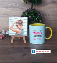 Anaokulu Öğretmeni Fotoğraflı Dekoratif Taş, Kupa Bardak Beyaz Hediye Öğretmenler Günü Hediyesi (Model 7)