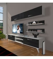 Decoraktiv Eko 5 Mdf Dvd Retro Tv Ünitesi Tv Sehpası (Beyaz-Siyah)