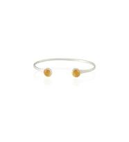 Kadir Jewellery 925 Ayar Gümüş Kaplama El İşçiliği Zirkon Taşlı Kadın Charm Bileklik (Sarı)