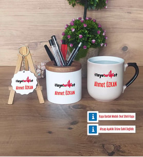 Fizyoterapist Hediye Sepeti Kalemlik, Kupa Bardak Sihirli, Ahşap Anahtarlık Hediye (Model 2)