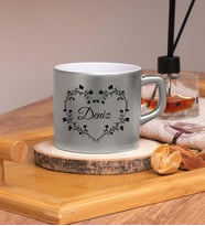 Kişiye Özel Tasarımlı Renkli Nescafe/Çay Fincanları 220 ML & Model No SC-1967 (Gümüş)