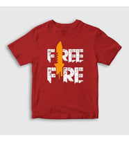 Presmono Unisex Çocuk Beyaz Knife V2 Free Fire T-Shirt 233093tt (Kırmızı)
