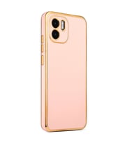 Xiaomi Redmi A1 Kılıf Zore Bark Kenarları Altın Renk Kılıf (Rose)