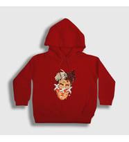 Presmono Unisex Çocuk Beyaz Melting XXXTentacion Kapüşonlu Sweatshirt 48100tt (Kırmızı)
