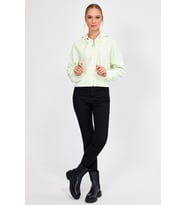 ALEXANDERGARDI KAPÜŞONLU ŞARDONLU CROP HIRKA (B23-31303) (Açık Yeşil)