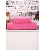 2 Parça Kadın / Erkek Banyo Duş Hamam Havlu Seti 90x150 Cm %100 Pamuklu (Pembe)