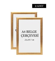 2 Li Set A4(21x29.7) Diploma Çerçevesi Belge Çerçeveleri Sertifika Çerçevesi (Gold)